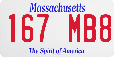 MA license plate 167MB8