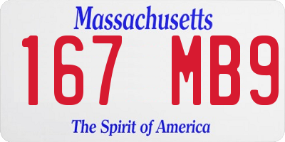 MA license plate 167MB9
