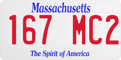 MA license plate 167MC2