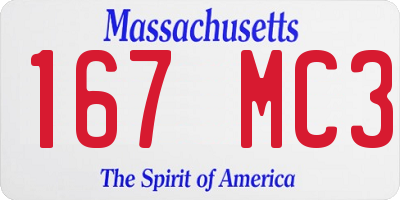 MA license plate 167MC3