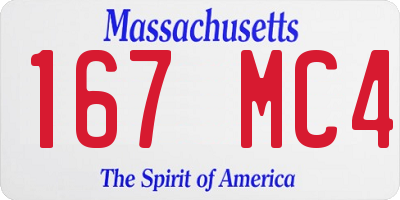 MA license plate 167MC4