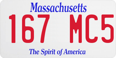 MA license plate 167MC5