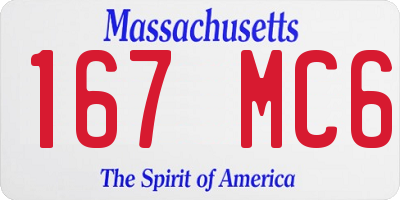 MA license plate 167MC6
