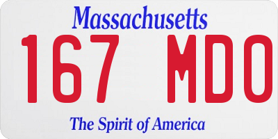 MA license plate 167MD0