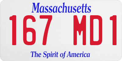 MA license plate 167MD1
