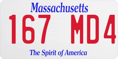 MA license plate 167MD4