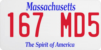 MA license plate 167MD5