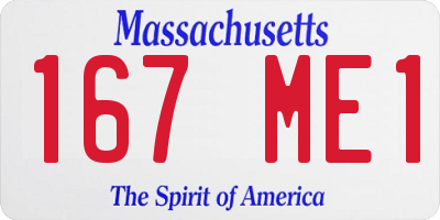 MA license plate 167ME1