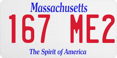 MA license plate 167ME2