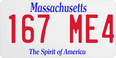 MA license plate 167ME4