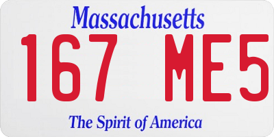 MA license plate 167ME5