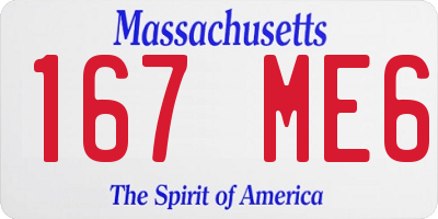 MA license plate 167ME6
