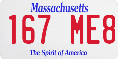 MA license plate 167ME8