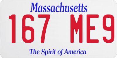 MA license plate 167ME9