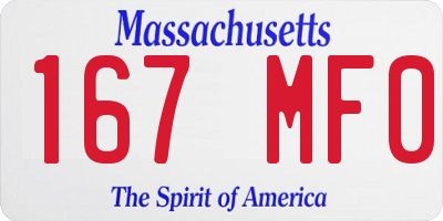 MA license plate 167MF0