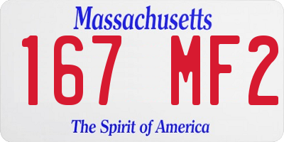 MA license plate 167MF2