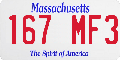 MA license plate 167MF3