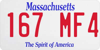 MA license plate 167MF4