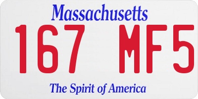 MA license plate 167MF5