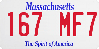 MA license plate 167MF7