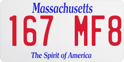 MA license plate 167MF8