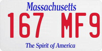 MA license plate 167MF9