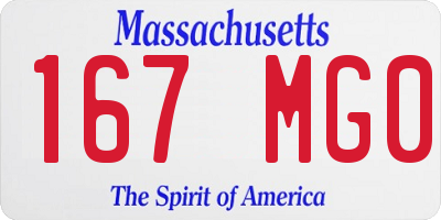 MA license plate 167MG0
