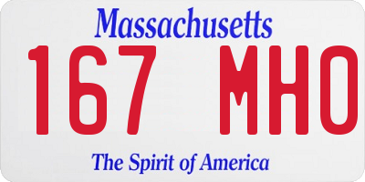 MA license plate 167MH0