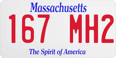 MA license plate 167MH2