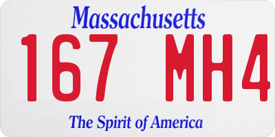 MA license plate 167MH4