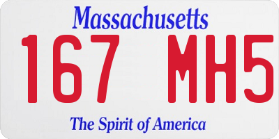 MA license plate 167MH5