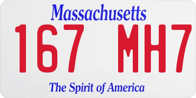 MA license plate 167MH7