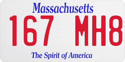 MA license plate 167MH8