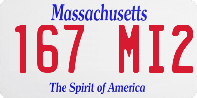 MA license plate 167MI2