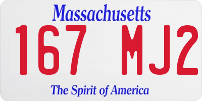 MA license plate 167MJ2