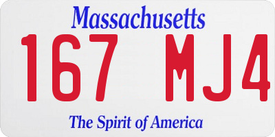 MA license plate 167MJ4