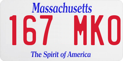 MA license plate 167MK0