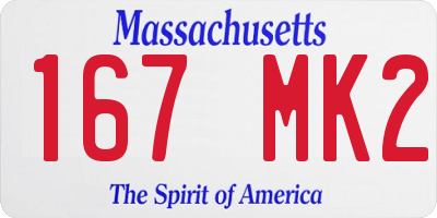 MA license plate 167MK2