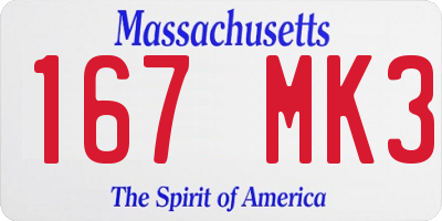 MA license plate 167MK3