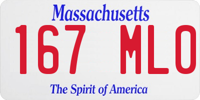 MA license plate 167ML0