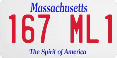 MA license plate 167ML1