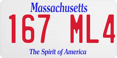 MA license plate 167ML4