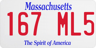 MA license plate 167ML5