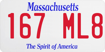 MA license plate 167ML8