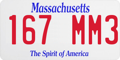 MA license plate 167MM3