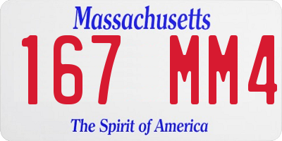 MA license plate 167MM4