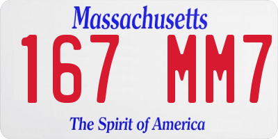MA license plate 167MM7