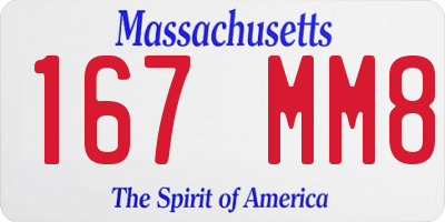 MA license plate 167MM8