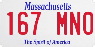 MA license plate 167MN0
