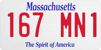 MA license plate 167MN1